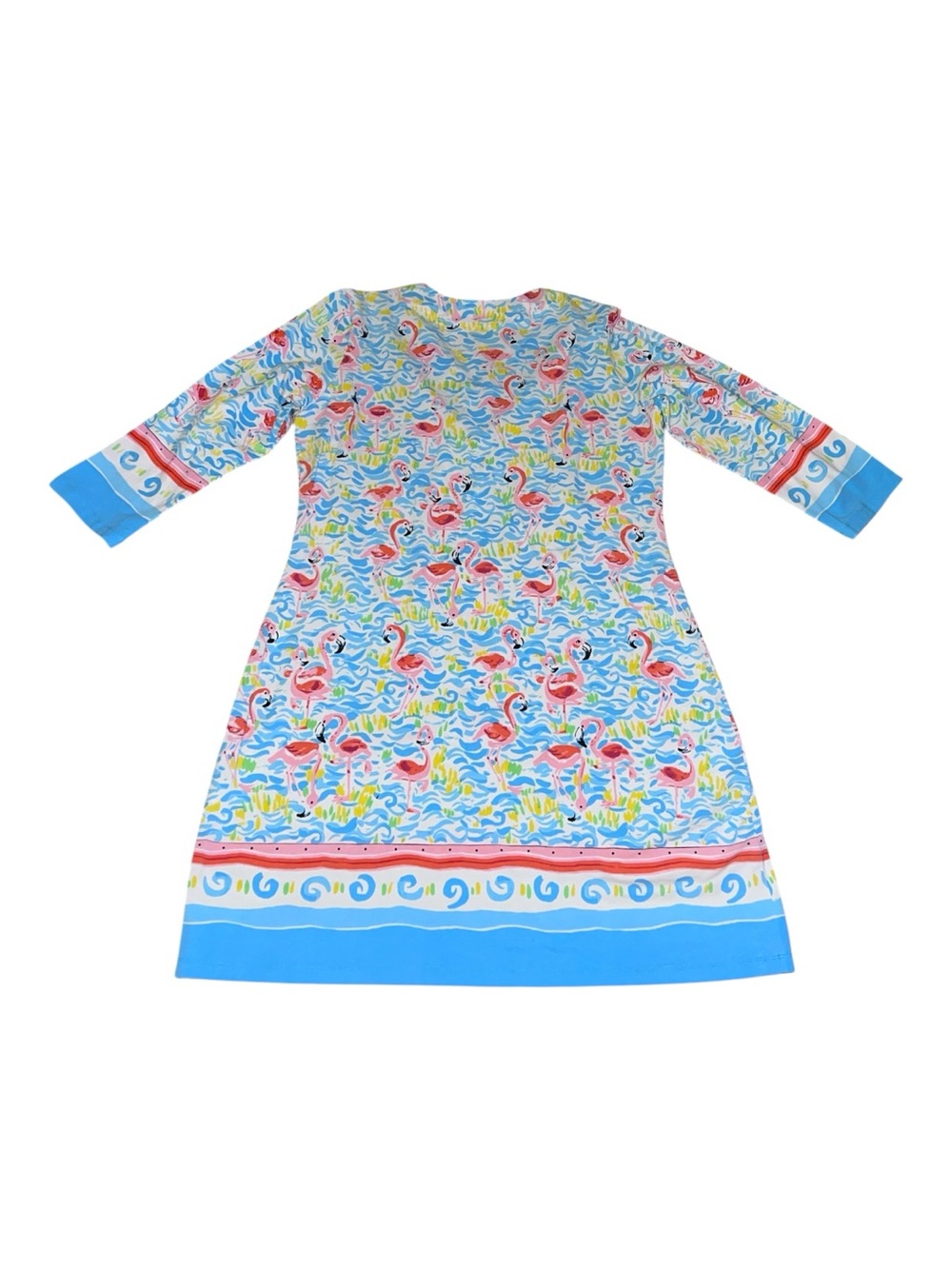 Barbara Erickson flamingo 🦩 3/4 sleeve 
v-neck dress - Picture 6 of 10